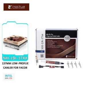 Noctua NH-L9i-17xx 2-히트 파이프 얇은 CPU 쿨러 ITX 소형 케이스 다운 압력 공냉식 라디에이터 Intel LGA1700용 92mm PWM 팬
