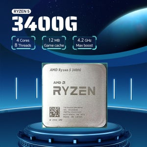 AMD 라이젠 5 3400G 4코어 8스레드 특별 할인 CPU 프로세서 신형 PCIe 3.0 DDR4 TDP 65W R5 3400g 소켓 AM4 (쿨러 미포함)