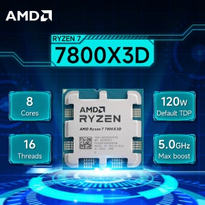 AMD Ryzen 7 7800X3D 4.2GHz 8코어 16스레드 L3=96M 프로세서 R7 7800X3D 소켓 AM5 5NM 120W DDR5 새 제품(쿨러 없음)