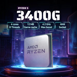AMD 라이젠 5 3400G 4코어 8스레드 신형 DDR4 PCIe 3.0 소켓 AM4 CPU 프로세서 TDP 65W R5 3400g (쿨러 미포함)