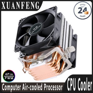 CPU 효율적인 쿨러 팬 90mm 4핀/PWM PC 타워형 라디에이터 2/4/6 히트파이프 설치 LGA2011 x79 x99 115x1200 1700 AMD am3 AM4