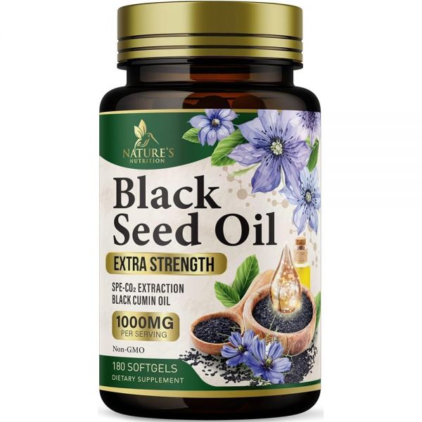 <b>네이처 뉴트리션</b> 블랙 씨드 오일 소프트젤 1000mg 180정