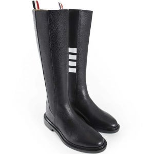 톰브라운 사선 스트라이프 롱부츠 블랙 FFB138A 06257 001 26SS 페블 그레인 4 바 니 하이 첼시 부츠 144871128