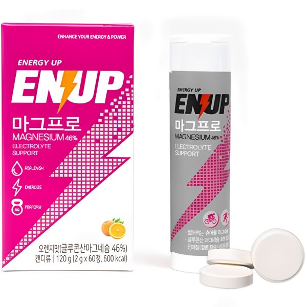 엔업ENUP <b>근육경련</b>예방 에너지생성 츄어블 스포츠 마그네슘 마그프로