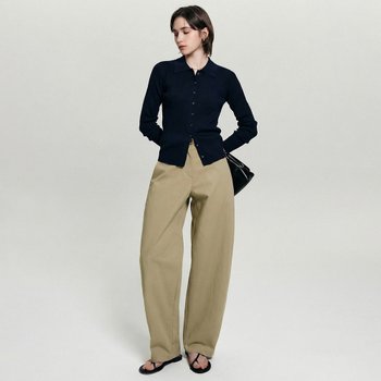 린 커브드 코튼 팬츠_베이지 / LINH CURVED COTTON PANTS_BEIGE