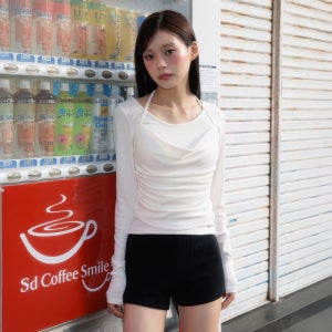 [로제프란츠] Drape Layered Halter Long Sleeve [Ivory]