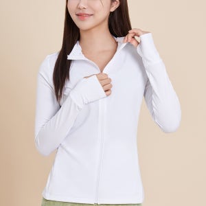 데일리룩 올데이 라이트 츄리닝 후드집업 화이트 여자