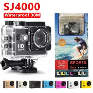 SJ4000 미니 액션 카메라 울트라 HD 4K 방수, 30M 수중촬영, 라이딩, 헬멧캠, 오토바이, 운전 기록 장치 (스포츠용)