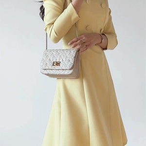 스퀘어더블플레어원피스[S,M,L]