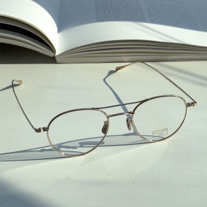 아이반7285 안경테 191 C902 48size 골드 라운드 티타늄 빈티지 투브릿지