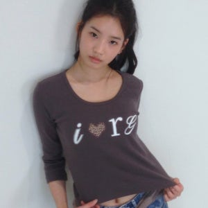 [로긴 앤 로지] I Luv RnR Leopard Point Long Sleeve Fog Charcoal