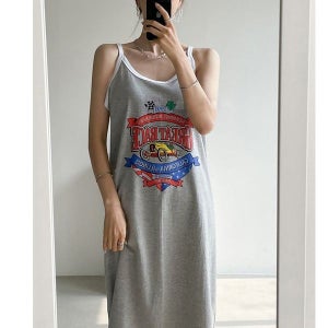 내일도착 롱원피스 레이싱 끈나시 코튼 원피스