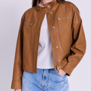 [베르니스] 램스킨 하이넥 레더 자켓 BE25M5FRJLA84