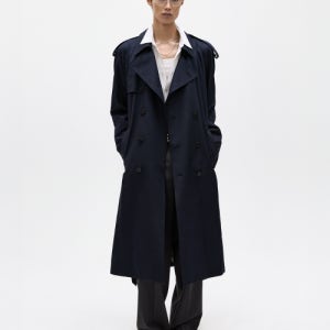 [엘무드] 레이븐 오버사이즈 트렌치 코트 다크 네이비 L6AO0012NA