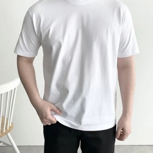 [당일발송][1+1] 90~120 목안늘어나는 레이어드 이너 흰티 20수 반팔티 무지티