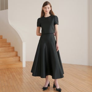 [폴앤앨리스] [맞춤제작] 플레어 맥시 드레스 셋업 / 블랙