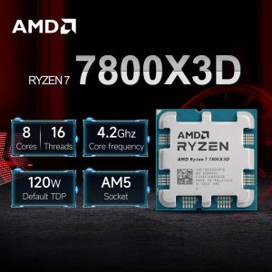 새로운 AMD 라이젠 7 7800X3D L3=96M 5NM DDR5 4.2GHz 8코어 16스레드 R7 7800X3D 프로세서 120W 게이밍 CPU 소켓 AM5 (쿨러 미포함)