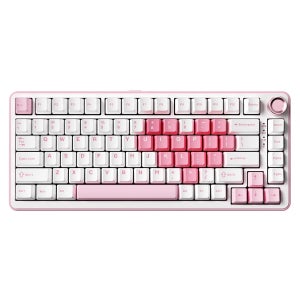 YUNZII B75 PRO 화이트 하트 기계식 게이밍 키보드, 개스킷 75 노브 RGB 키보드, 트리플 모드 핫스왑 커스텀 크리미 키보드