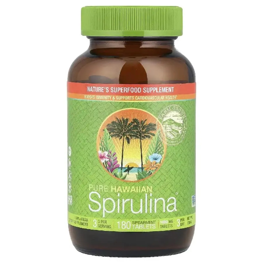 뉴트렉스 하와이 Hawaiian Spirulina <b>스피어민트</b> 1000mg <b>180정</b>