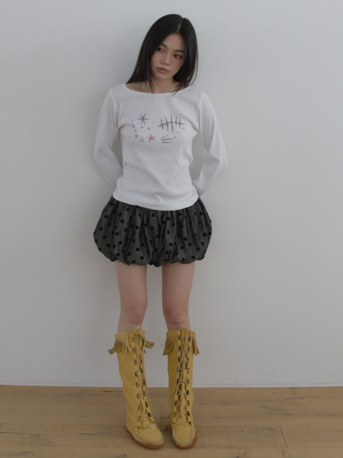 [씨씨] 도트 벌룬 팬츠, 차콜 그레이 Dot Ballon Pants, Charcoal gray