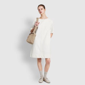 [자주] 여 데님 반팔 원피스 - 화이트 (J136201072)