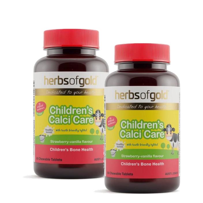 허브 <b>오브</b> 골드 칠드런 칼시 <b>케어</b> <b>비타민D3</b> K2 딸기바닐라맛 츄어블 60정 2개 Herbs of Gold Childrens Ca