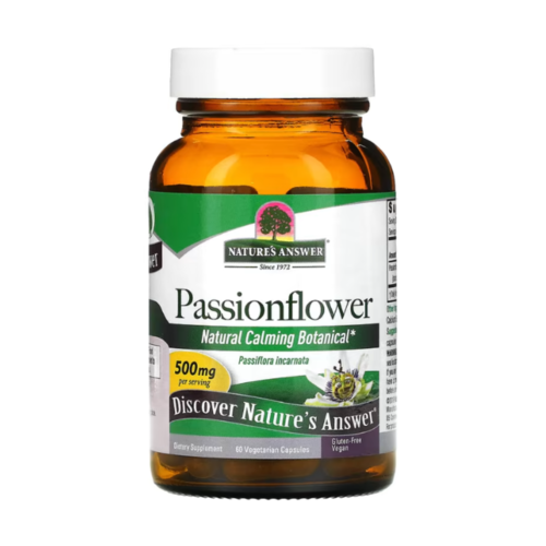 네이처스앤서 패션플라워 <b>시계꽃 추출물</b> 500mg 60 베지 캡슐(1캡슐당 250mg)