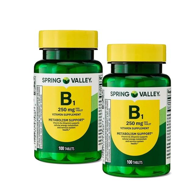 <b>스프링밸리 비타민B1</b> 250mg 메타볼리즘 서포트 100정 2개 Spring Valley Vitamin B1