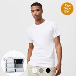 지오다노 [롯데백화점]면 라운드 3팩 반팔 기본 티셔츠 243801