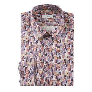 에스티듀퐁 [롯데백화점](셔츠)]FW 퍼플 부드러운 면레이온 프린트 캐쥬얼남방 SE4FM21LS327SPU