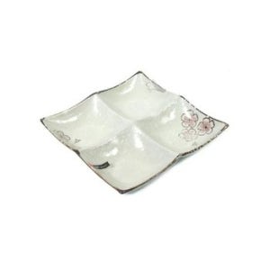 플라워 주방접시 20cm 나눔접시 4칸 반찬접시 그릇 접 그릇 식기류 주방접시 주방식기