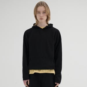 [노운] waffle hooded t-shirts (black)