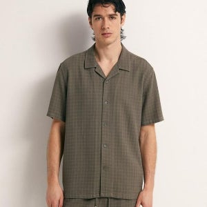 스페라 트윈세트 오픈카라 반팔 셔츠 56120106689 KAKI_P01856120106689