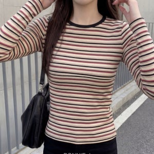 보니제이 [브리치]  / 사계절 활용 만점 스판 쫀쫀한 기본티 슬림핏 스트라