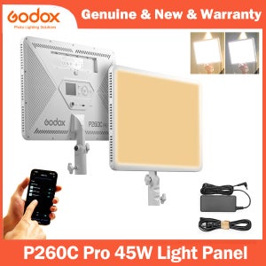 Godox P260C Pro LED 비디오 라이트 패널 바이 컬러 2800K-6500K 사진 스튜디오 비디오 조명 TikTok YouTube Vlog 라이브 스트림