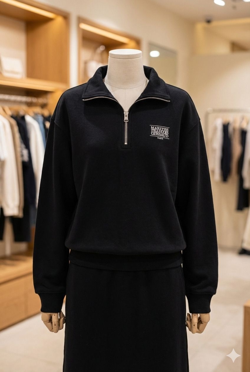 마리떼 marithefrancoisgirbaud SMALL CLASSIC LOGO HALF ZIPUP SWEATSHIRT L