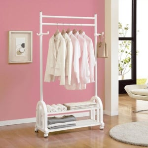 왕자행거 2단선반 이동식행거(모노)