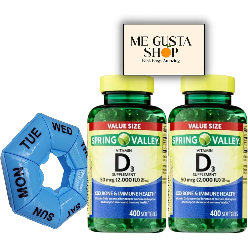 미구스타샵 <b>스프링밸리</b> <b>비타민</b>D3 소프트젤 50mcg 400정 2개 800정 번들