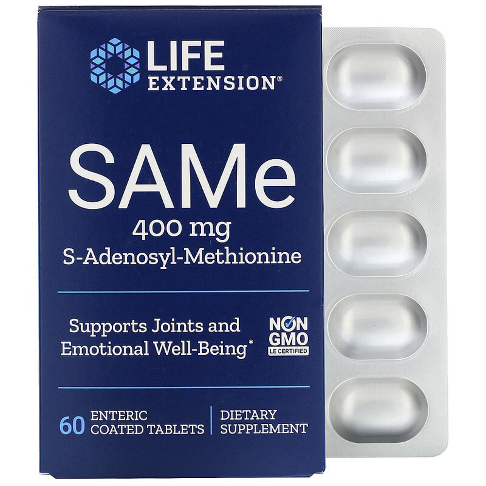 라이프익스텐션 SAMe 400mg S-아데노실-<b>메티오닌</b> 엔테릭 코티드 타블렛