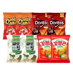 쌀로칩 들기름 김맛 50g x 2+꼬깔콘 67g x 2+치토스 82g x 2+도리토스 84g x 2