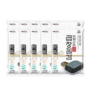 뜰안애 진도 두번구운 토종 곱창돌김 10봉 (봉당10매)