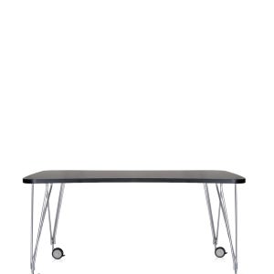 [해외] Kartell Max Desk (with Wheels) 8467648250201 | Color: SLATE/CHROME / Structure: 160x80 cm