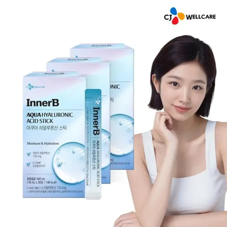 [<b>CJ웰케어</b>]이너비 <b>히알루론산</b> 스틱 3박스