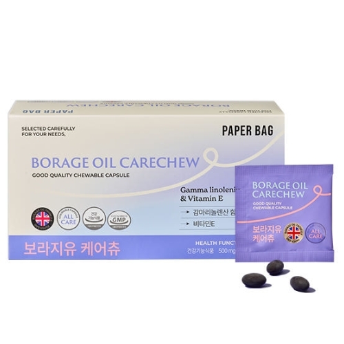 페이퍼백 보라지유 케어츄 500mg x 84캡슐, 1개