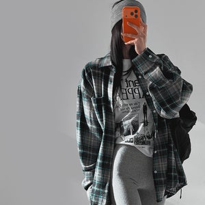 캐주얼박시체크셔츠-nb