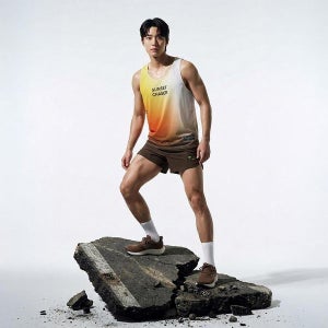 [엠씨엔스포츠] 메세나 남성 선셋 마라톤 러닝 싱글렛+쇼츠 세트