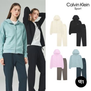 캘빈클라인스포츠 최신상 여성 상하의세트 [후드집업+스웻팬츠] 2종 TV상품