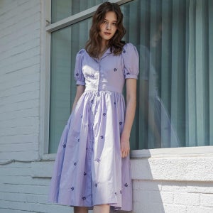 [쎄무아듀] Lilac side pocket wide dress
