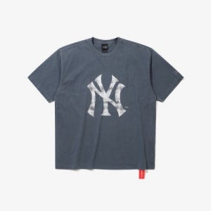 MLB 뉴욕 양키스 빅 로고 피그먼트 티셔츠 팀 네이비