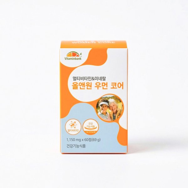 <b>비타민뱅크</b> 갤러리아 <b>여성</b> 멀티비타민 미네랄 올앤원 <b>우먼</b> 코어 1박스 2개월분